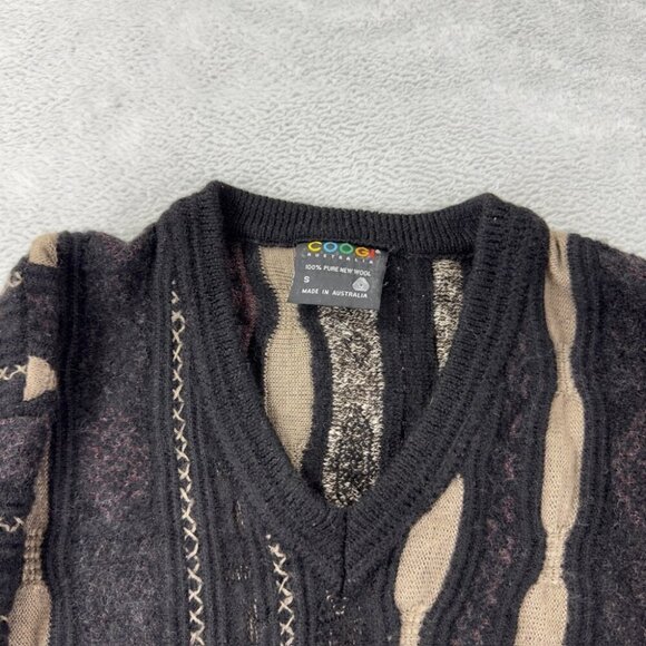 Coogi Australia Black / Cream Knit Wool Sweater Men’s Size S - Picture 8 of 11